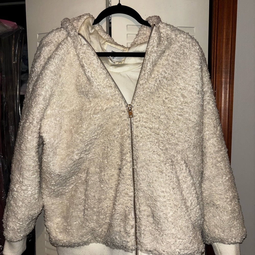 Forever 21 Cream Fleece Jacket